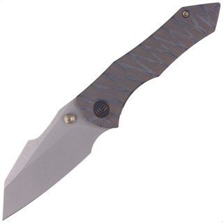 Nóż składany WE Knife High-Fin Tiger Stripe Titanium, Black Stonewashed CPM 20CV by Gavko Knives (WE22005-4) WE Knife