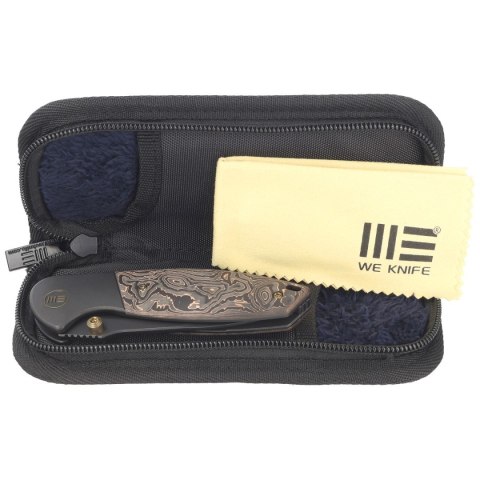 Nóż składany WE Knife Nitro Mini Black Titanium / Copper Foil Carbon Fiber, Black Stonewashed CPM 20CV by Peter Carey (WE22015-2 WE Knife
