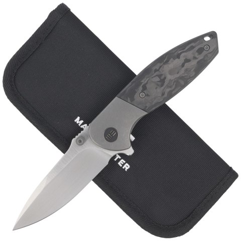 Nóż składany WE Knife Nitro Mini Gray Titanium / Marble Carbon Fiber, Satin CPM 20CV by Peter Carey (WE22015-1) WE Knife