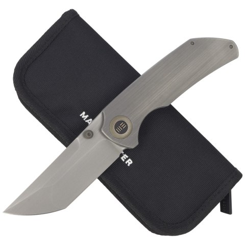 Nóż składany WE Knife Thug XL Gray Titanium, Gray Hand Rubbed CPM 20CV by Matthew Christensen (WE20028D-1) WE Knife