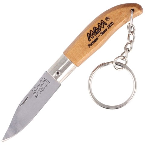 Nóż składany brelok MAM Iberica Mini Light Beech Wood, Inox HW, Satin 420 (2000-LW) MAM