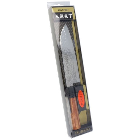 Nóż Tsubazo Santoku Pakka Wood, Tsuchime Daido 1K6 (340218) Tsubazo Japan