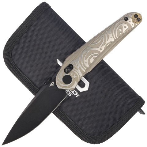 Nóż składany Bestech Mothus Light Bronze Titanium, Black PVD M390 by Kombou (BT2206C) Bestech Knives