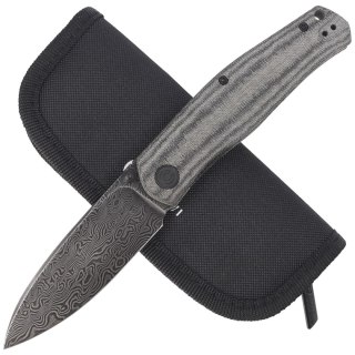 Nóż składany Civivi Sokoke Black Linen Micarta, Black Hand Rubbed Damascus by Ray Laconico (C22007-DS1) Civivi by WE Knife