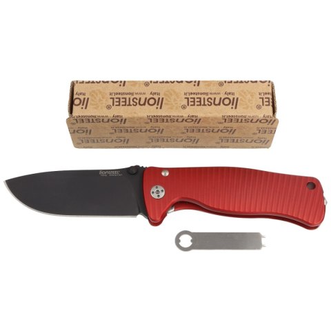 Nóż składany LionSteel SR2A Red Aluminium, Black Sleipner by Molletta (SR2A RB) LionSteel