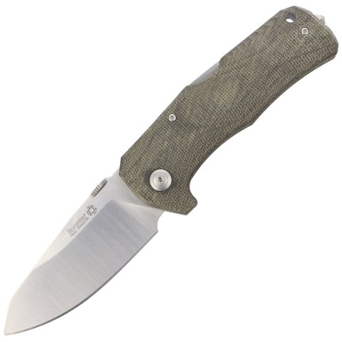 Nóż składany LionSteel TM1 Green Canvas Micarta, Satin Sleipner by Molletta (TM1 CVG) LionSteel