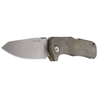Nóż składany LionSteel TM1 Green Canvas Micarta, Satin Sleipner by Molletta (TM1 CVG) LionSteel