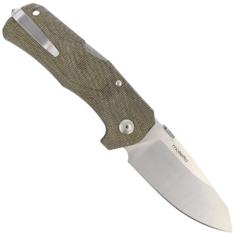 Nóż składany LionSteel TM1 Green Canvas Micarta, Satin Sleipner by Molletta (TM1 CVG) LionSteel