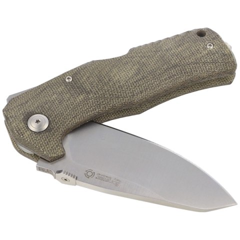 Nóż składany LionSteel TM1 Green Canvas Micarta, Satin Sleipner by Molletta (TM1 CVG) LionSteel