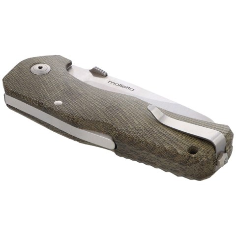 Nóż składany LionSteel TM1 Green Canvas Micarta, Satin Sleipner by Molletta (TM1 CVG) LionSteel