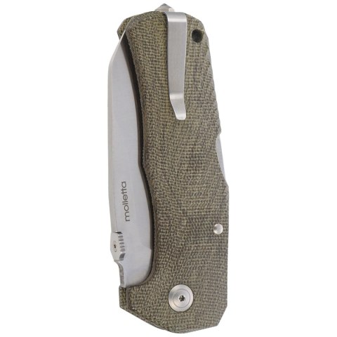 Nóż składany LionSteel TM1 Green Canvas Micarta, Satin Sleipner by Molletta (TM1 CVG) LionSteel