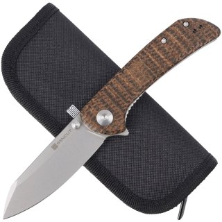 Nóż składany Sencut Fritch Dark Brown Matrix Micarta, Stonewashed 9Cr18MoV (S22014-3) Sencut by We Knife