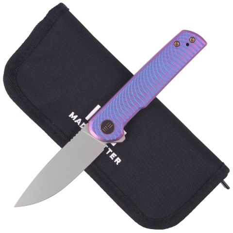 Nóż składany WE Knife Charith LE No 072/210 Ripple Pattern Purple Titanium, Silver Bead Blasted CPM 20CV (WE20056-2) WE Knife