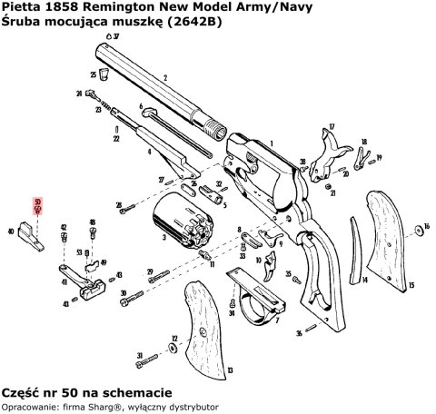 Śruba mocująca muszkę Pietta Remington 1858 New Model Army / Navy, 1858 New Model Army / Navy Stainless (2642B) Pietta Firearms