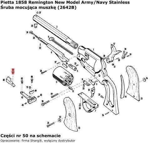 Śruba mocująca muszkę Pietta Remington 1858 New Model Army / Navy, 1858 New Model Army / Navy Stainless (2642B) Pietta Firearms