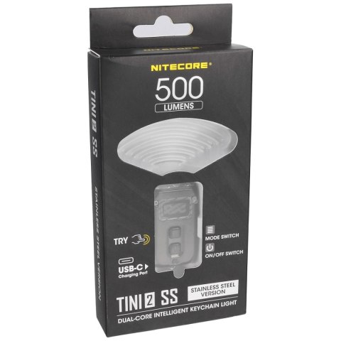 Latarka NiteCore TINI2 SS Stainless Steel 500 lm, Li-ion Battery/280mAh NiteCore