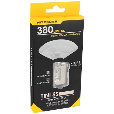 Latarka brelok NiteCore 380lm, Li-ion Battery / 280mAh (TINI SS) NiteCore