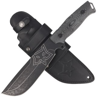 Nóż FOX Native Sandblasted Black Micarta, Black Idroglider Stone Washed D2 by Andrea Todesco (FX-611) FOX