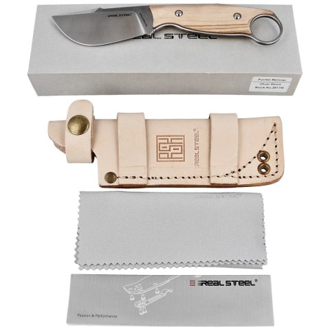 Nóż Real Steel Furrier Skinner Olive Wood, Satin N690 by Ivan D. Braginets (3611W) Real Steel