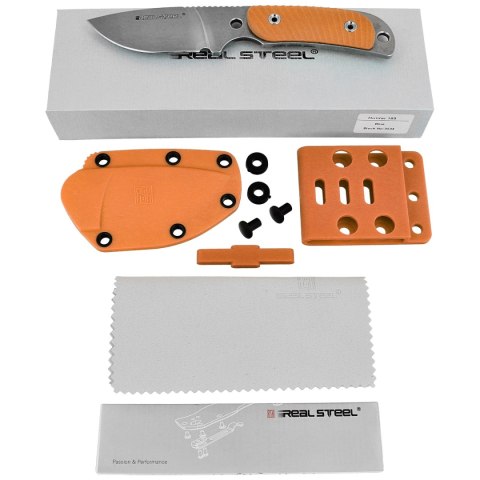 Nóż Real Steel Hunter 165 Orange G10, Stonewashed 12C27 (3532) Real Steel
