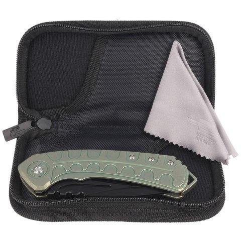 Nóż składany Bestech Buwaya Retro Green Titanium, Black Stonewashed M390 by Kombou (BT2203D) Bestech Knives