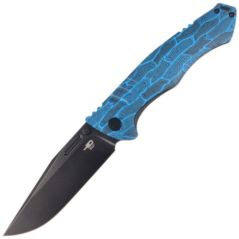 Nóż składany Bestech Keen II Black-Blue G10/Titanium, Black Stonewashed CPM S35VN by Koens Craft (BT2301D) Bestech Knives