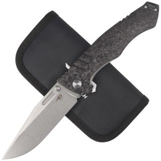 Nóż składany Bestech Keen II Black Titanium/Marbled Carbon Fiber, Stonewashed/Satin CPM S35VN by Koens Craft (BT2301B) Bestech Knives