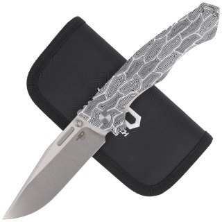 Nóż składany Bestech Keen II Black White G10/Titanium, Stonewashed/Satin CPM S35VN by Koens Craft (BT2301C) Bestech Knives