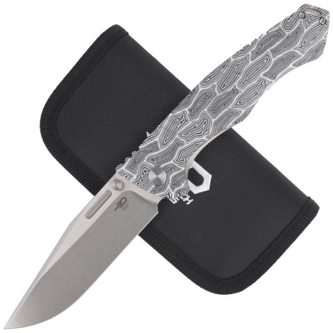 Nóż składany Bestech Keen II Black White G10/Titanium, Stonewashed/Satin CPM S35VN by Koens Craft (BT2301C) Bestech Knives