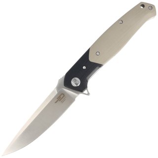 Nóż składany Bestech Swordfish Black / Beige G10, Satin D2 (BG03B) Bestech Knives