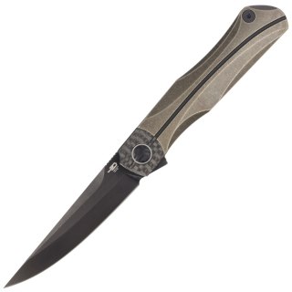 Nóż składany Bestech Thyra Bronze Stonewashed Titanium/Carbon Fiber, Black Stonewashed M390 by Kombou (BT2106C) Bestech Knives