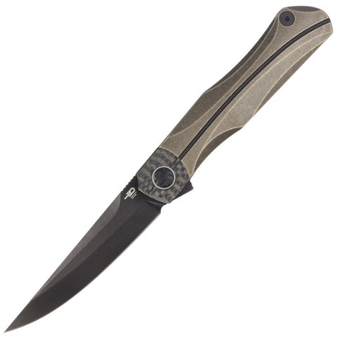Nóż składany Bestech Thyra Bronze Stonewashed Titanium/Carbon Fiber, Black Stonewashed M390 by Kombou (BT2106C) Bestech Knives