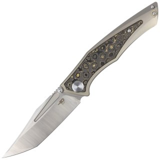 Nóż składany Bestech Togatta Light Bronze Titanium/Damascus Copper Carbon Fiber, Satin M390 by Koens Craft (BT2102G) Bestech Knives