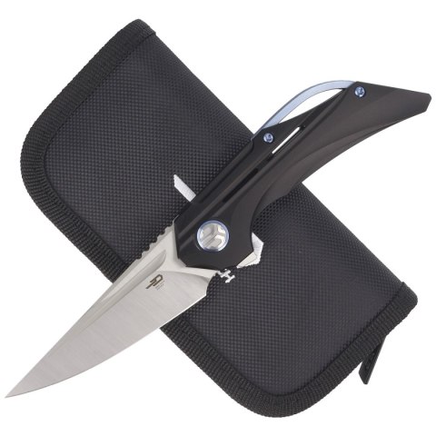 Nóż składany Bestech Vigil Black Titanium, Satin M390 by Kombou (BT2201C) Bestech Knives
