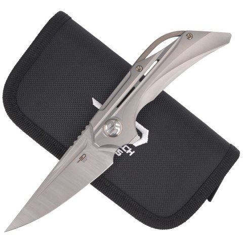 Nóż składany Bestech Vigil Gray Titanium, Satin M390 by Kombou (BT2201A) Bestech Knives