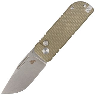 Nóż składany BlackFox NU-Bowie Green Micarta, Coarse Stone Washed D2 by Keanu Alfaro (BF-758-MI) FOX