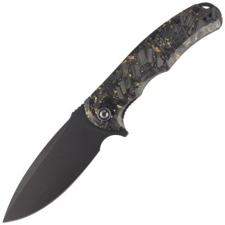 Nóż składany Civivi Praxis Shredded Carbon Fiber / Golden Shred, Black Stonewashed 9Cr18MoV (C803J) Civivi by WE Knife