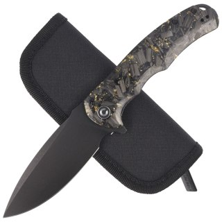 Nóż składany Civivi Praxis Shredded Carbon Fiber / Golden Shred, Black Stonewashed 9Cr18MoV (C803J) Civivi by WE Knife
