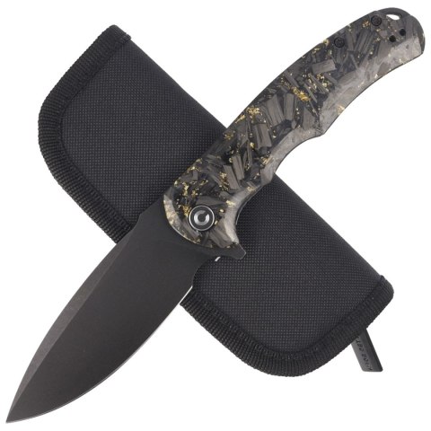Nóż składany Civivi Praxis Shredded Carbon Fiber / Golden Shred, Black Stonewashed 9Cr18MoV (C803J) Civivi by WE Knife