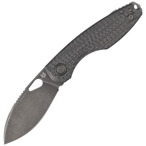 Nóż składany FOX Chilin Black Carbon Fiber, Black Stonewashed PVD M398 by Jesper Voxnæs (FX-530 CFDSW) FOX