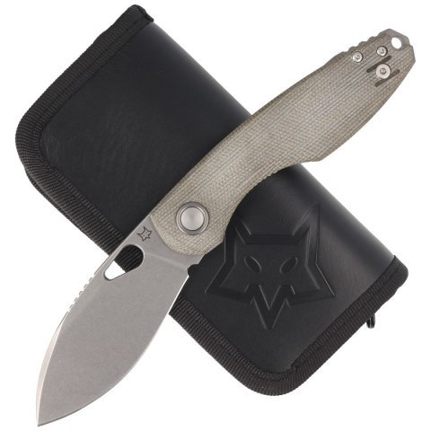 Nóż składany FOX Chilin OD Green Canvas Micarta, Stonewashed M398 by Jesper Voxnæs (FX-530 MOD) FOX