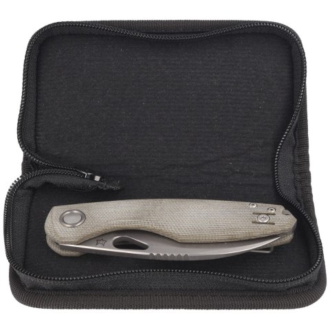 Nóż składany FOX Chilin OD Green Canvas Micarta, Stonewashed M398 by Jesper Voxnæs (FX-530 MOD) FOX