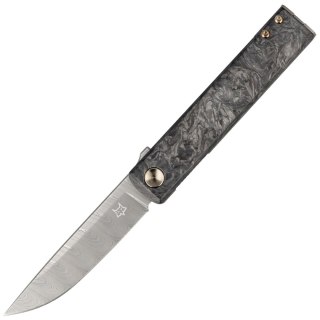 Nóż składany FOX Chnops Marble Carbon Fiber, Damasteel DS93X Gysinge by Riccardo Gobbato (FX-543 DCF) FOX