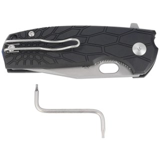 Nóż składany FOX Core Tanto Black FRN, Acid Stone Washed N690Co by Jesper Voxnæs (FX-612 BS) FOX