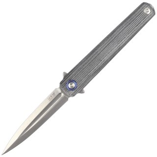 Nóż składany MKM Flame Light Dagger Black Micarta, Stonewashed M390 by Michael Zieba (MK FL02L-BC) MKM - Maniago Knife Makers