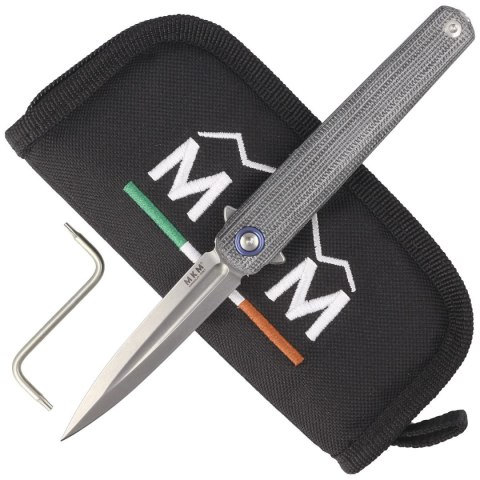 Nóż składany MKM Flame Light Dagger Black Micarta, Stonewashed M390 by Michael Zieba (MK FL02L-BC) MKM - Maniago Knife Makers