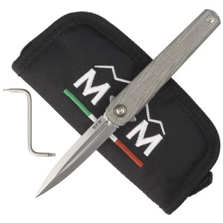 Nóż składany MKM Flame Light Dagger Green Micarta, Stonewashed M390 by Michael Zieba (MK FL02L-GC) MKM - Maniago Knife Makers