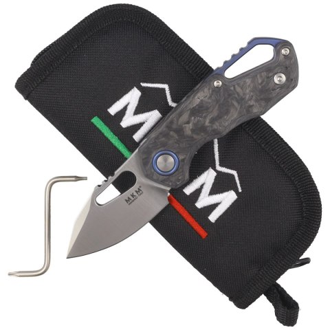 Nóż składany MKM Isonzo Clip Point Marbled Carbon Fiber, Satin M390 by Jesper Voxnæs (MK FX03M-3CM) MKM - Maniago Knife Makers