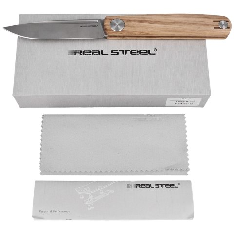 Nóż składany Real Steel Gslip Olive Wood, Satin VG-10 by Ostap Hel (7841W) Real Steel