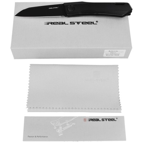 Nóż składany Real Steel Solis Black Titanium, Blackwash N690 by Poltergeist Work (7063B) Real Steel